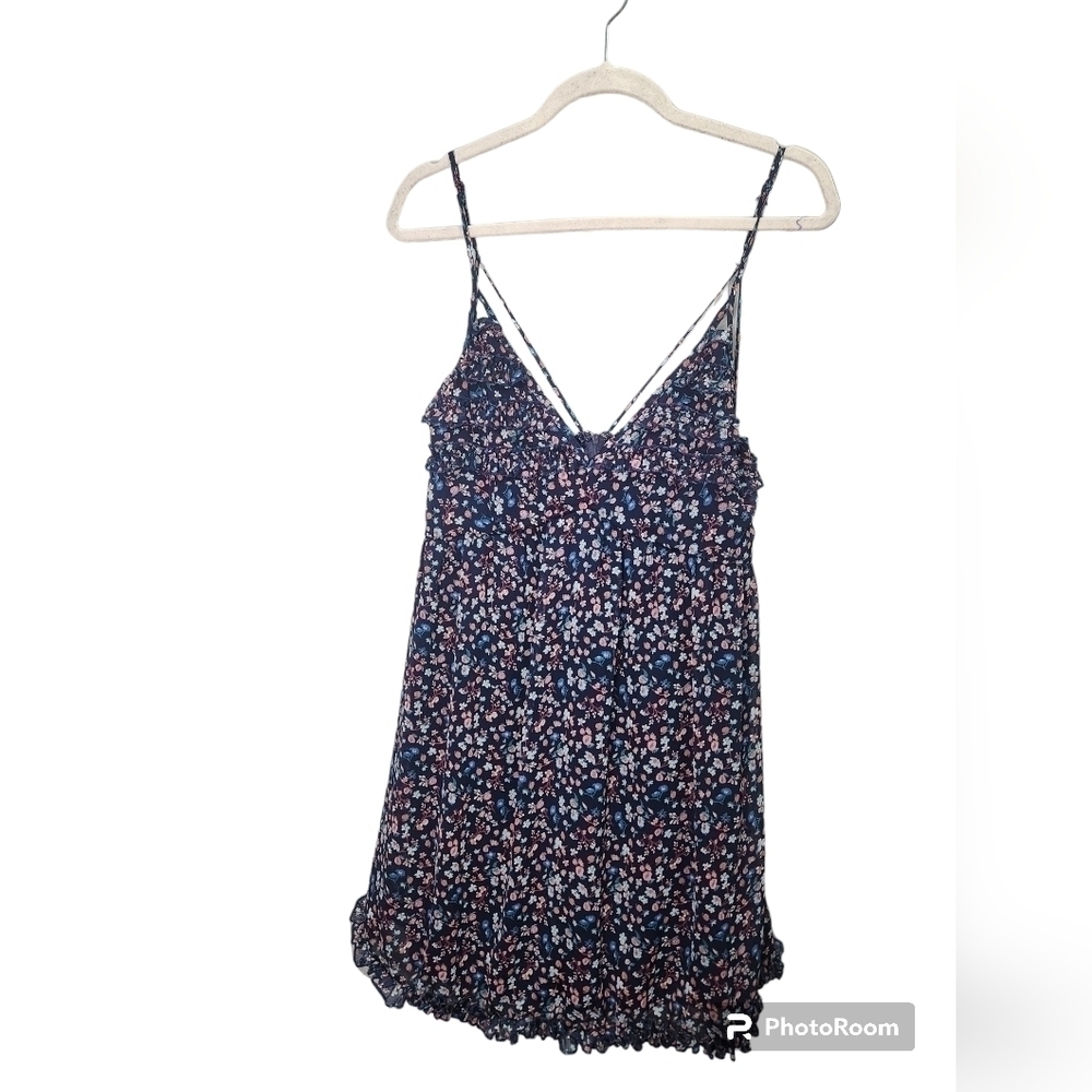 Trixxi Ditsy Double Strap Floral Mini Dress with Ruffle M - Picture 3 of 9